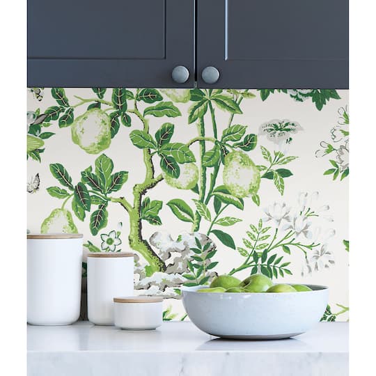 Wallpops Verdance Shantung Garden Scalamandre Self Adhesive Wallpaper